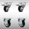 Service Caster 3.5 Inch SS Black Polyurethane Top Plate Caster Lock Brake 2 Rigid SCC, 2PK SCC-SSTTL20S3514-PPUB-BLK-2-R-2 - alternate 1